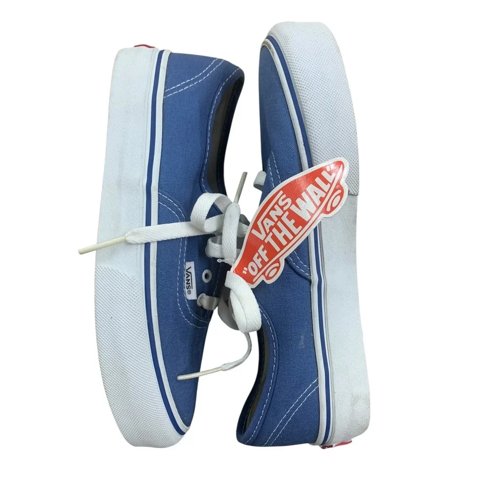 Vans Authentic Kids Classic Blue Canvas Low Top Lace Up‎ Sneakers Shoes KIDS 3.5